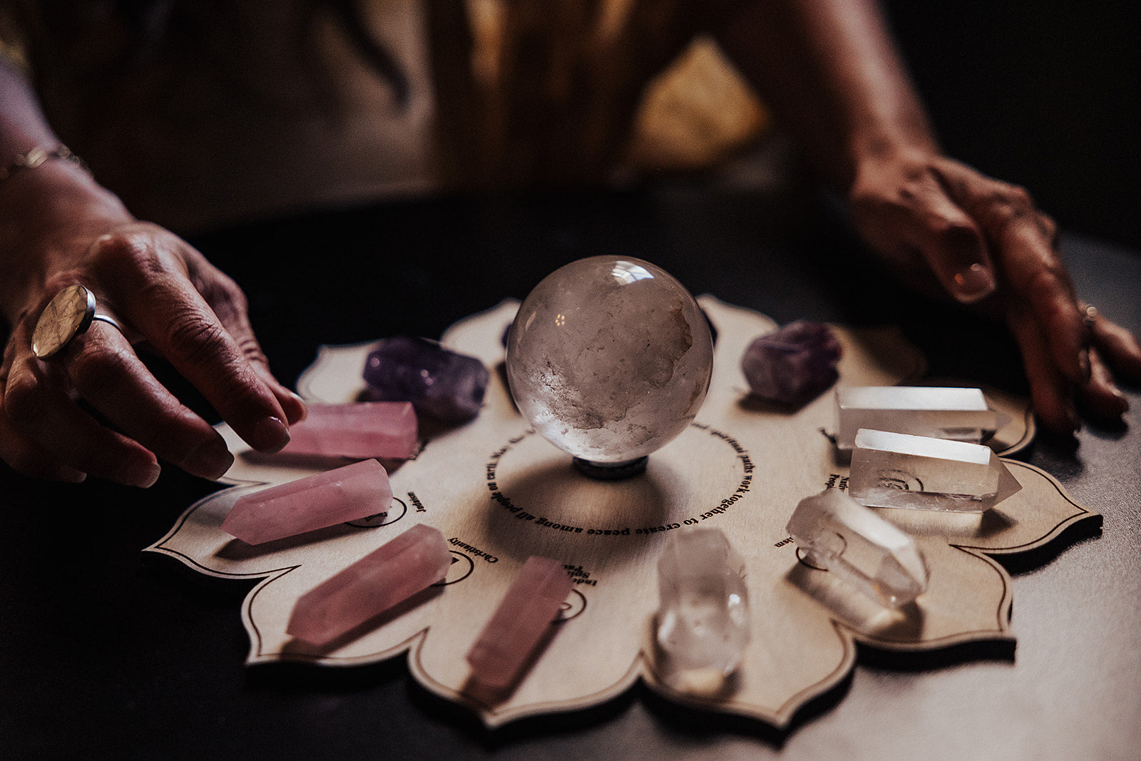 Ritual Set: World Peace Crystal Grid + Candle + Wick Trimmer (includes digital guide)