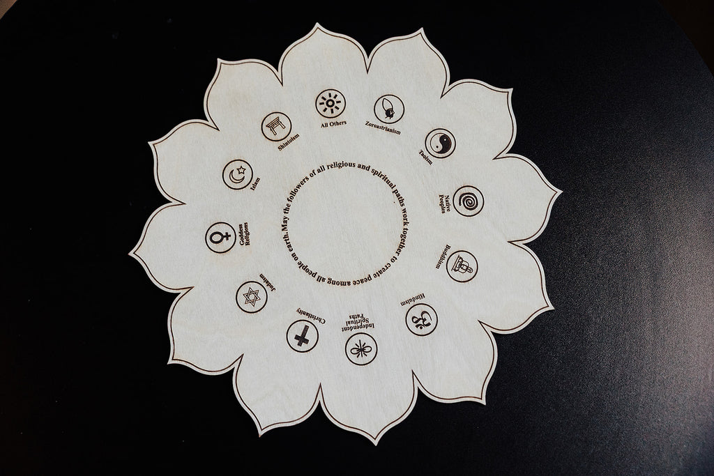 Ritual Set: World Peace Crystal Grid + Candle + Wick Trimmer (includes digital guide)